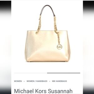Michael Kors Susannah Metallic Gold Tote